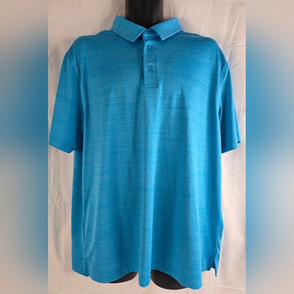 Member's Mark Men's Short Sleeve Blue Performance Polo Shirt Size XL E-1667
